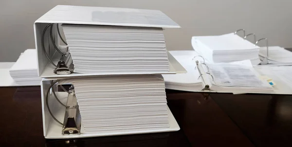 Binders Desk Office Work Business Education Organized Paperwork Folders — Φωτογραφία Αρχείου