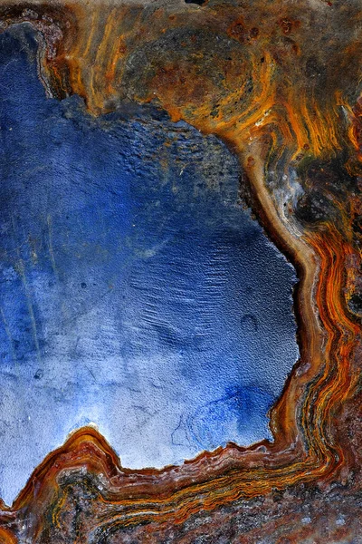 Detail Rusty Old Metal Plate Corrosion Lines — Stock Photo, Image