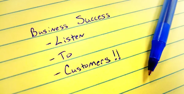 List written on paper for success and successful business ideas