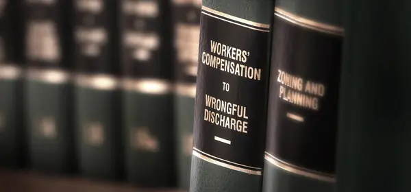 Workers Compensation Law Books Injured Job Seeking Help Stock Image