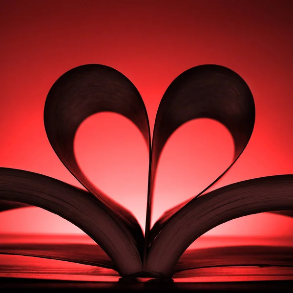 Book with heart shaped pages showing a love of reading