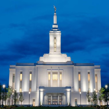 Pocatello Idaho LDS Tapınağı İsa 'nın Mormon Kilisesi Kutsal Din Binası