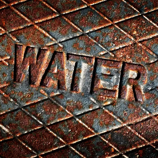 Vatten Täcker Locket Manlucka Utility Rör Service Stockfoto