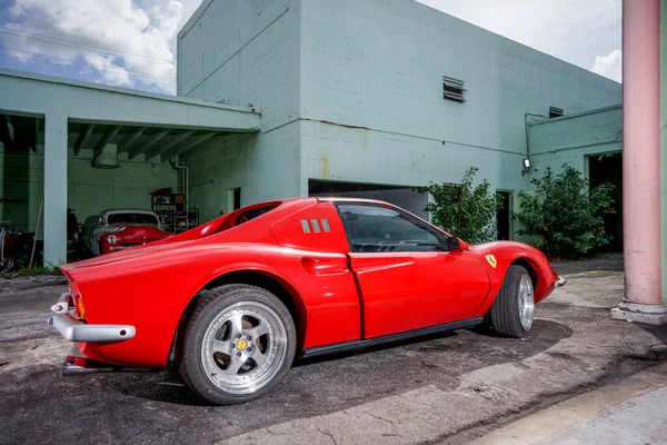 Miami Usa Жовтня 2022 Photo Vintage Red Ferrari — стокове фото