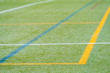 Futbol sahasındaki boyalı çizgilerin fotoğrafı