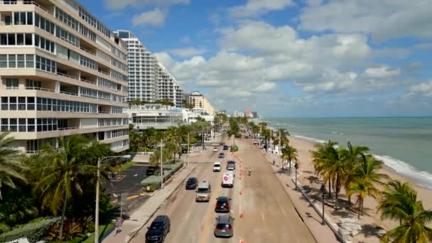 Hurrikan Nicole Nach Aufräumarbeiten Strand Von Fort Lauderdale — Stockvideo