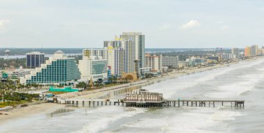 Aerial panorama Daytona Beach Main Street Pier clipart