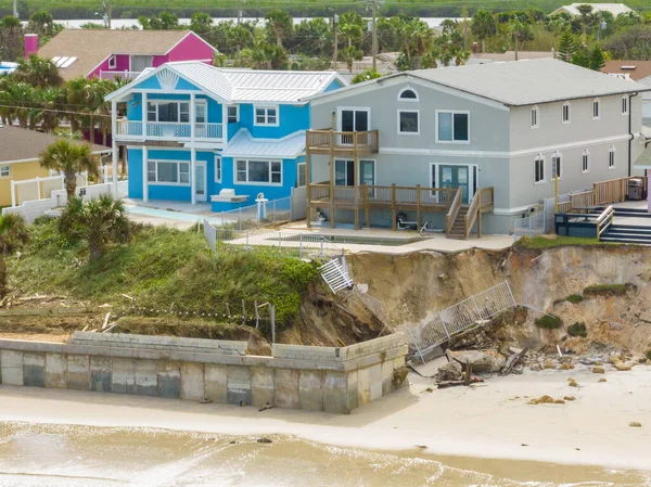 Casas Playa Colapsan Después Del Huracán Nicole Daytona Florida — Foto de Stock