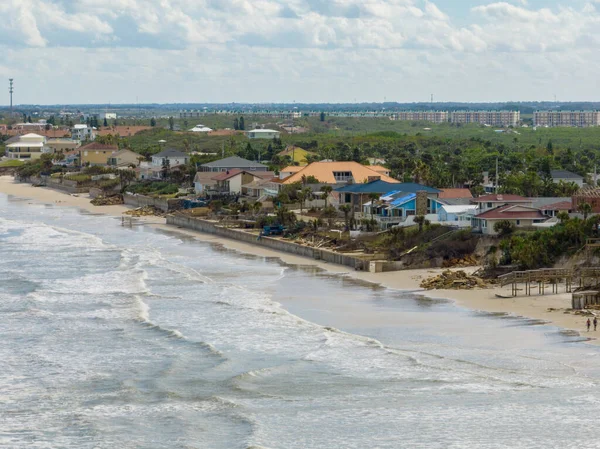 Beach Homes Collapse Aftermath Hurricane Nicole Daytona Florida — Stock Photo, Image