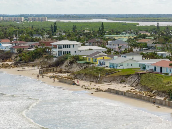 Rumah Rumah Pantai Runtuh Setelah Badai Nicole Daytona Florida — Stok Foto