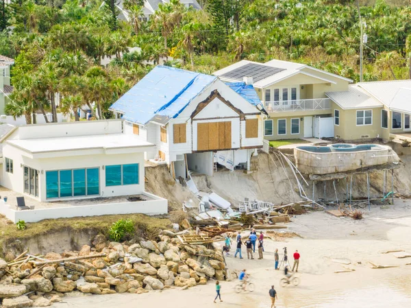 Nicole Daytone Plajı Kasırgası Ndan Sonra Çökme Tehlikesiyle Karşı Karşıya — Stok fotoğraf