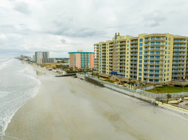 stock image Daytone Beach erosion after Hurricane Nicole Ocean Vistas Vacation Oceanfront Rental Daytona Beach Shores