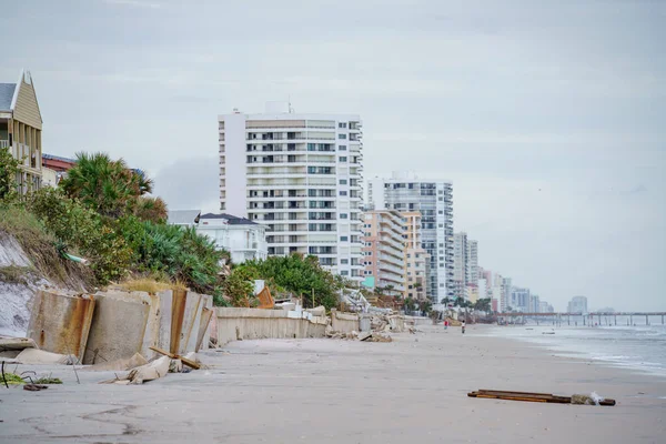 Daytona Coastline Changed Due Hurricane Nicole — Stock Photo, Image