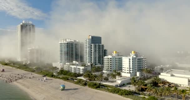 Miami Sahili Ndeki Tatil Köyü Çöktükten Sonra Dumanlar Miami Sahilini — Stok video
