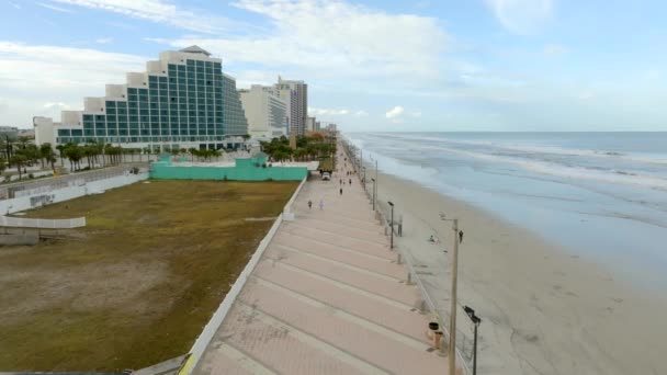 Aerial Drone Video Daytona Beach Boardwalk — Vídeos de Stock