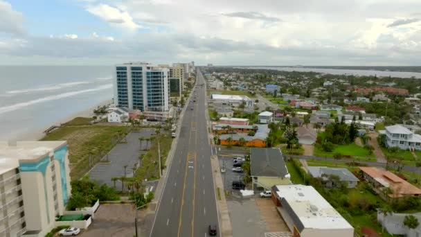 Drone Aéreo Video Atlantic Ave Daytona Beach — Vídeo de Stock