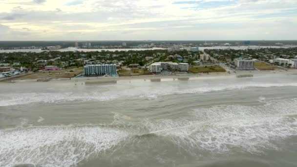 Waters Receding Daytona Beach Hurricane Nicole — Stock Video