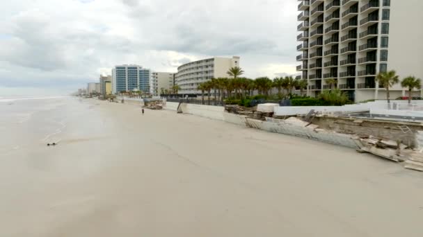 Survei Pesawat Tak Berawak Daytona Beach Setelah Badai Nicole — Stok Video