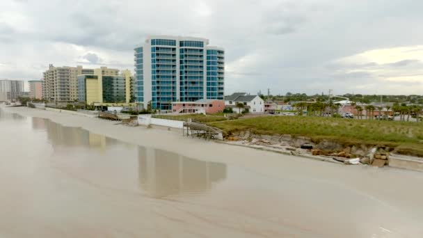 Береговая Линия Дейтона Бич Флорида После Урагана Николь Ноябрь 2022 — стоковое видео