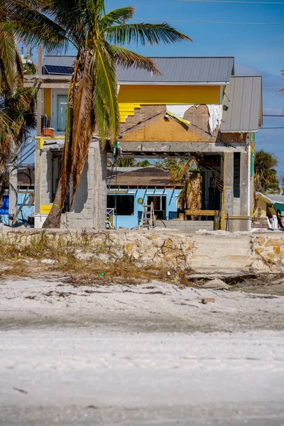 Fort Myers Beach Usa Listopada 2022 Domy Nad Morzem Zniszczone — Zdjęcie stockowe