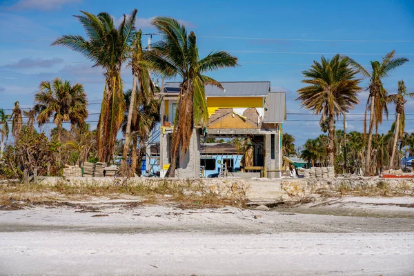 Fort Myers Beach Verenigde Staten November 2022 Beachfront Homes Vernietigd — Stockfoto