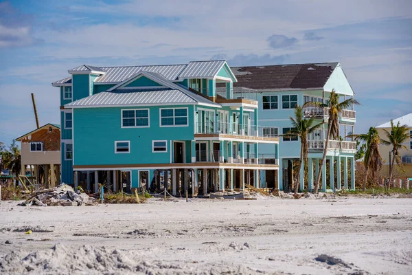 Fort Myers Beach Verenigde Staten November 2022 Beachfront Homes Vernietigd — Stockfoto