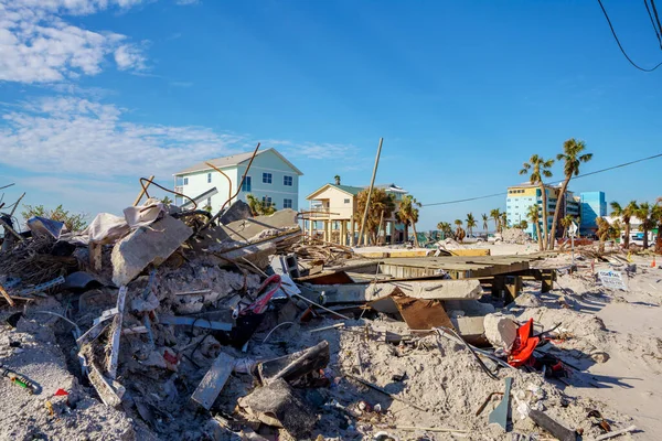 Fort Myers Beach Estados Unidos Noviembre 2022 Los Escombros Yacen — Foto de Stock