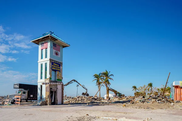 Fort Myers Beach Eua Novembro 2022 Apenas Seção Restante Edifício — Fotografia de Stock