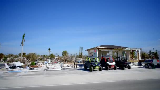 Съемки Фильма Ураган Иан Форт Майерс Бич Флорида — стоковое видео