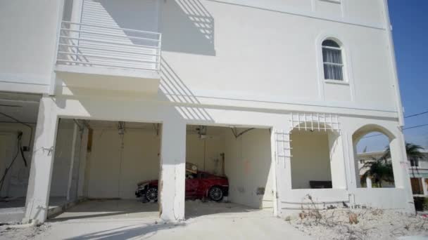 Casas Fort Myers Beach Coches Abandonados Después Del Huracán Ian — Vídeo de stock