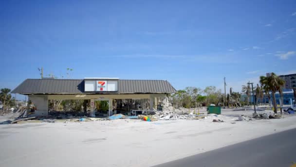 Έντεκα Καταστράφηκαν Από Τον Τυφώνα Ian Fort Myers Beach — Αρχείο Βίντεο