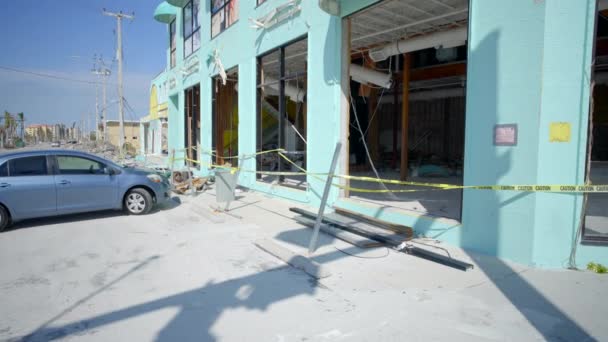 Luta Upp Avslöja Affärer Förstörda Orkanen Ian Fort Myers Beach — Stockvideo