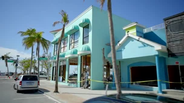 Touristengeschäfte Durch Hurrikan Ian Fort Myers Zerstört — Stockvideo
