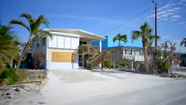 Дома Поврежденные Ураганом Иэн Форт Майерс Бич — стоковое видео