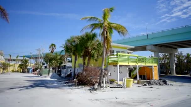 Alquileres Vacaciones Destruidos Por Huracán Ian Tormenta Inundación Fort Myers — Vídeo de stock
