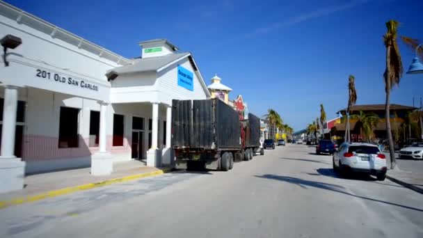 Gimbal Estabilizado Gira Movimiento Fort Myers Beach Florida Después Destrucción — Vídeos de Stock