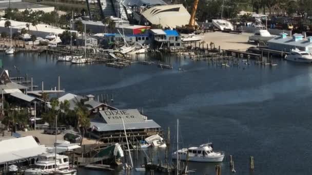 Fort Myers Coastal Docks Destroyed Hurricane Ian — Stock Video