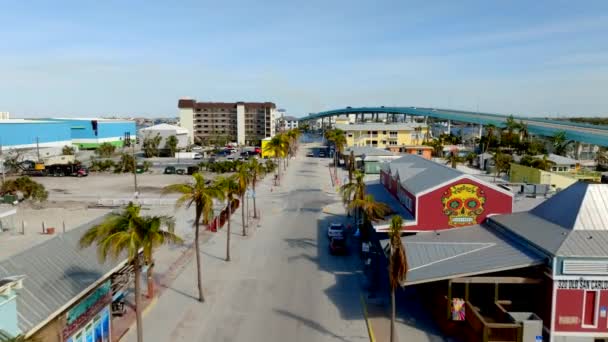 Huracán Ian Destruye Negocios Fort Myers Beach Cobertura Video Drones — Vídeos de Stock