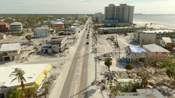 Vídeo Aéreo Del Dron Estero Boulevard Fort Myers Beach Después — Vídeos de Stock