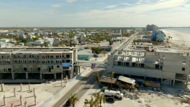 Пляжная Сцена Myers После Урагана Ian 2022 — стоковое видео