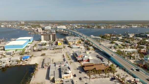 Drone Vídeo Matanzas Pass Bridge Fort Myers — Vídeo de Stock