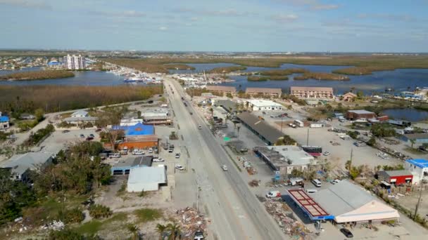 San Carlos Boulevard Myers Byznys Uzavřen Hurikánu Ian Bouře Povodně — Stock video
