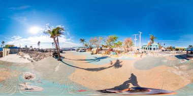 Fort Myers, FL, ABD - 20 Kasım 2022: 360 küresel fotoğraf Fort Myers Sahili FL kasırgası.