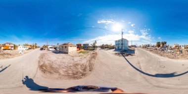 Fort Myers, FL, ABD - 20 Kasım 2022: 360 küresel fotoğraf Fort Myers Sahili FL Kasırgası Ian Kasırgası