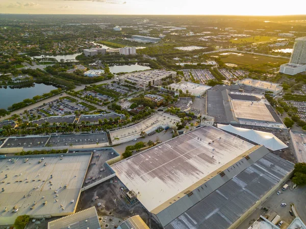 Sunrise, FL, USA - November 27, 2022: Aerial drone photo of Sawgrass Mills shopping mall Sunrise FL