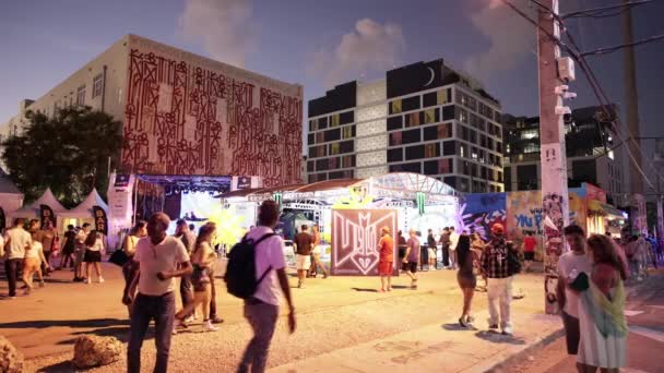 Miami Usa Décembre 2022 Miami Wynwood Nightlife Art Basel 2022 — Video