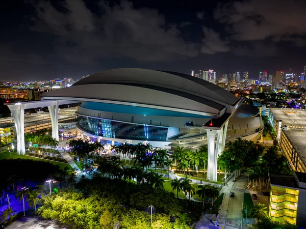 Miami Usa December 2022 Luchtpanorama Miami Loandepot Park Sportstadion — Stockfoto