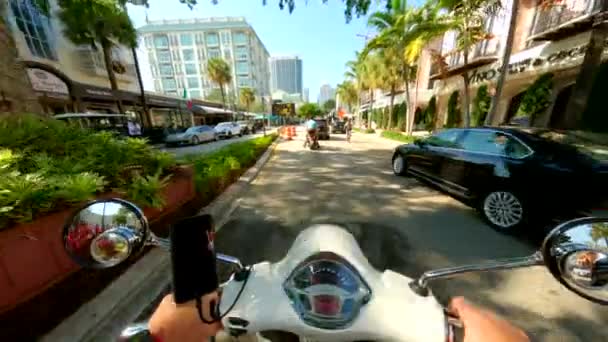 Fort Lauderdale Abd Aralık 2022 Vespa Scooter Turu Las Olas — Stok video