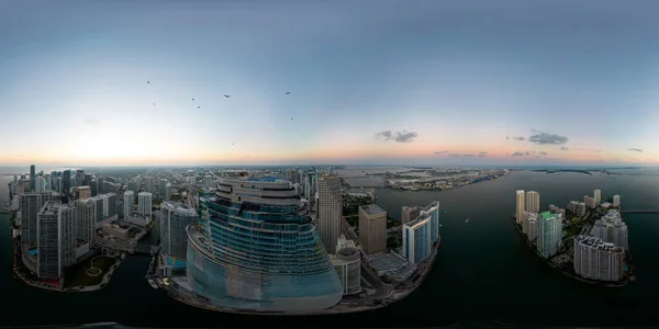 Aerial 360 Spherical Panorama Aston Martin Residences Downtown Miami Florida — Stock Photo, Image