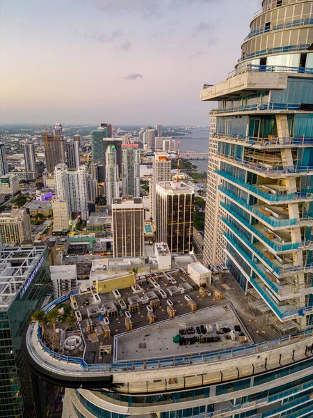 Aerial Drone Photo Aston Martin Residences Tower Downtown Miami River — Stock Photo, Image